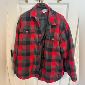 Duluth Trading Co Red and Black Checkered Shirt